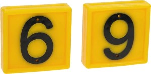 Cyfra do obroży, nr 6/9 żółta 45x45mm 306069FA