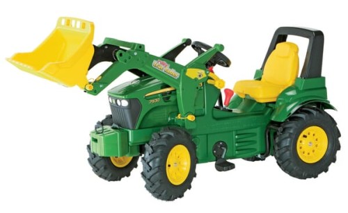 Traktor z napędem na pedały i ładowaczem John Deere 7930 z hamulcami, przekładnią i kołami pneumatycznymi wiek od 3 lat RollyFarmtrac Rolly Toys R71012 - Intertraktor