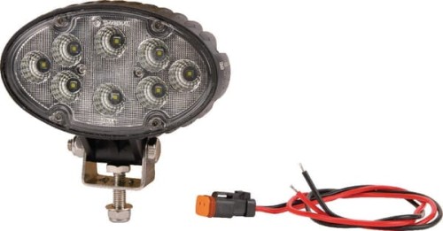 Lampa robocza LED, owalna, 24W 1920 lm 10/30V światło rozproszone z wtyczką Deutsch, 8 LED Kramp LA10085 - Intertraktor