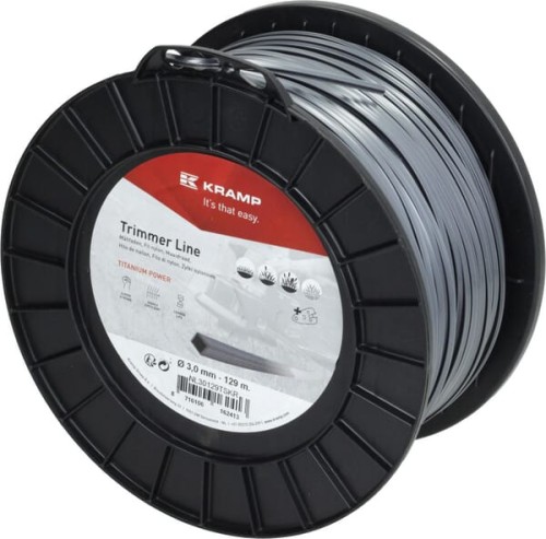 Żyłka tnąca Ø 3 mm 129 m kwadratowa Titanium Power szara Kramp NL30129TSKR - Intertraktor