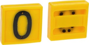 Cyfra do obroży, nr 0 żółta 45x45mm 306000FA