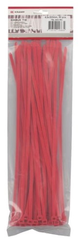 Opaski kablowe 4.8x300 mm czerwone, Poliamid, max. Ø 76 mm op. 50 szt. Kramp TRBL48300RED - Intertraktor