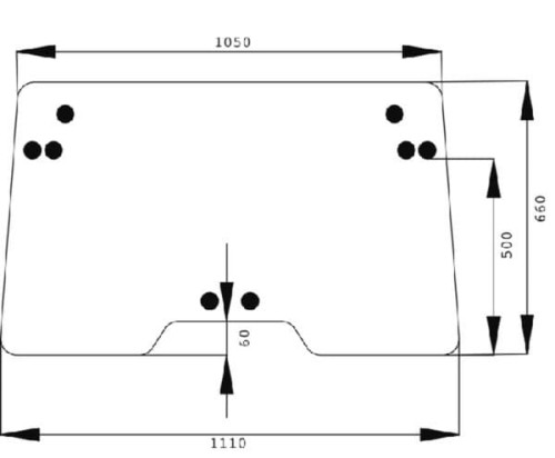 Szyba przednia, górna 134571605N - Intertraktor