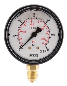 Manometr glicerynowy, Ø 63 mm 0-60 bar, przyłącze dolne 1/4" MA6360L04PLGF
