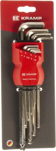 Zestaw kluczy imbusowych 1.5-10 mm 9 ele. niklowany 1809010055KR - Intertraktor