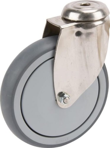Caster wheel swivel, rubber wheel: Ø150x32mm, stainless steel single bolt hole Load: 100kg, Tente 7470PJC150P3011 - Intertraktor