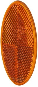 Odblask owalny przyklejany, pomarańczowy 101.6 x 45 mm 8RA343160022