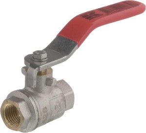 Zawór kulowy BSP 2x gwint wewnętrzny 1/4" + uchwyt stalowy KS14FKR