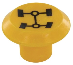 Symbol przełącznika, napędu na cztery koła, okrągły, żółty 11316380PN