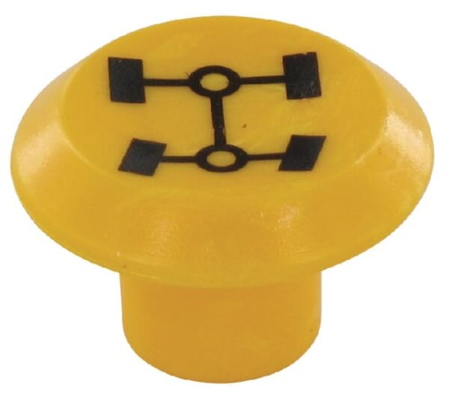 Symbol przełącznika, napędu na cztery koła, okrągły, żółty 11316380PN - Intertraktor
