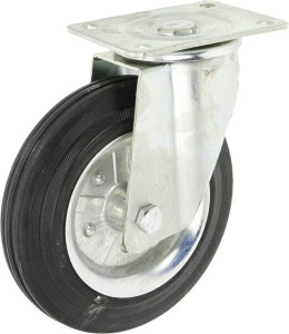 Koło skrętne gumowe Ø 200x50 mm podstawa montażowa: 135x110 mm nośność 250 kg Ro-Carr WH5081200