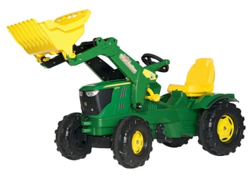 Traktor z napędem na pedały i ładowaczem John Deere 6210R wiek od 3 lat RollyFarmtrac Rolly Toys R61109 - Intertraktor
