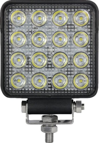 Lampa robocza LED, kwadratowa 25W 3040 lm 10/30V światło skupione 16 LED Kramp LA10024 - Intertraktor