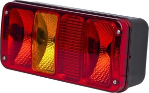 Lampa tylna zespolona, prostokątna, 12/24V pomarańczowa/czerwona, przykręcana Waś 1400680197