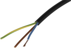Przewód elektryczny 3x0.8mm² czarny PCW na metry Helukabel H05VVF3X075BK