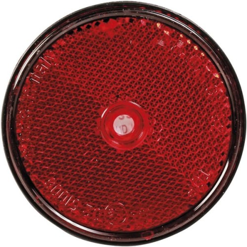 Odblask okrągły przykręcany, czerwony 60 mm 484065 - Intertraktor