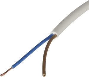 Przewód elektryczny 2x0.8mm² biały PCW na metry Helukabel H05VVF2X075WH