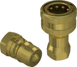 Szybkozłącze wtyczka 3/8" gwint wew. 3/8" BSP z zaworem grzybkowym HNV-M5 Viton HNV38GASM5V