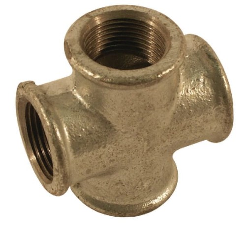 Kształtka rurowa nr 180 kształtka krzyżowa 4 x gwint wew. ocynk, 1/2" FG18012 - Intertraktor