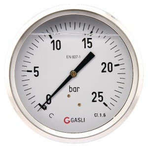 Manometr ø100 mm 0-25 bar przyłącze tylne 1/2" MA10025B08SSGF
