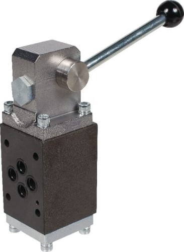 Zawór sterowany ręcznie Cetop 03 - NG6 4/3 C2, blokujący Kramp KREV03C2LOA - Intertraktor