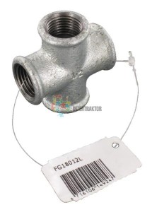 Kształtka rurowa nr 180 kształtka krzyżowa 4 x gwint wew. ocynk, 1/2" FG18012L