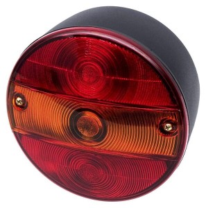 Lampa tylna zespolona, okrągła, Ø 142 mm prawa, 12/24V pomarańczowa/czerwona, przykręcana Waś 1400681210