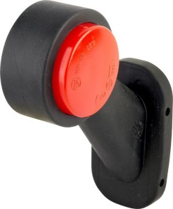 Lampa obrysowa LED, lewa, okrągła, 12/24V biała/czerwona przykręcana Waś 1400300777L
