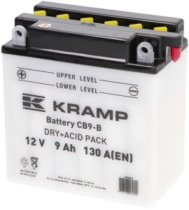 Akumulator 12V 9Ah 130A z elektrolitem Kramp YB9BKR