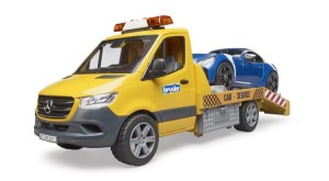 Samochód laweta MB Sprinter z modułem świetlno-dźwiękowym i BRUDER Roadster U02675