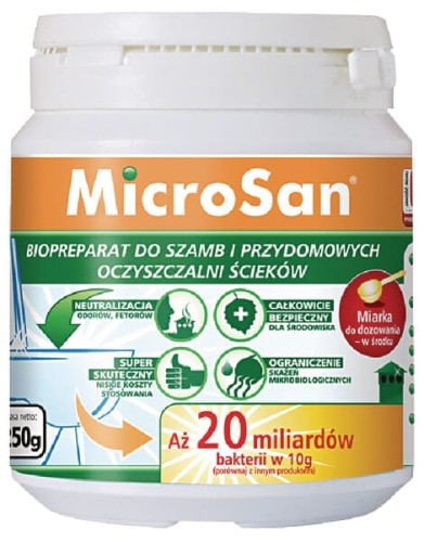 Preparat do szamb i oczyszczalni ściekow MicroSan, 250 g 17050300250 - Intertraktor