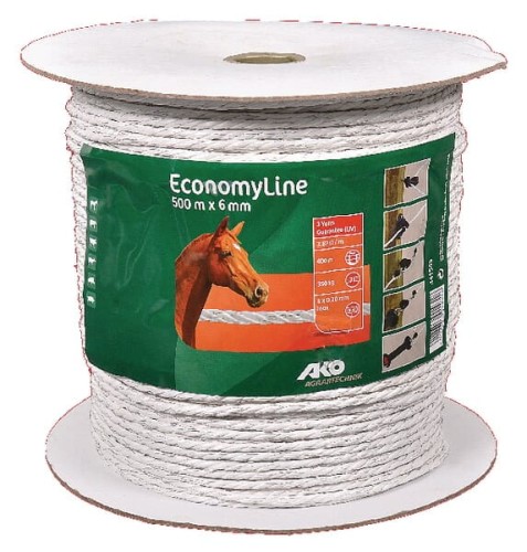 Linka ogrodzeniowa Economy Line, 6.5 mm 500 m, biała 441545 - Intertraktor
