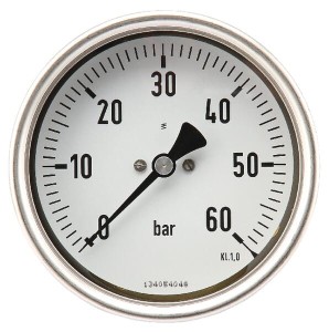 Manometr ø100 mm 0–60 bar przyłącze tylne 1/2" MA10060B08SSGF