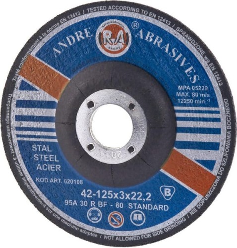 Tarcza do cięcia stali Andre, wypukła 125 x 3 x 22 1861162230 - Intertraktor