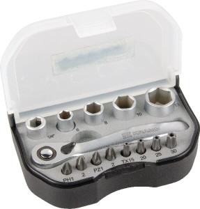 Zestaw bitów i kluczy nasadowych Mini 1/4" 14 ele. 1804970909KR