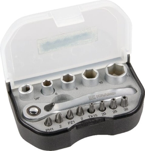 Zestaw bitów i kluczy nasadowych Mini 1/4" 14 ele. 1804970909KR - Intertraktor
