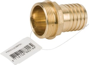 Króciec na wąż 38 mm x gwint zewnętrzny 1-1/2" mosiężny FG5211238MSL