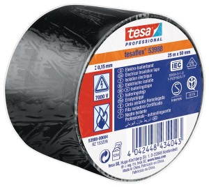 Taśma izolacyjna z miękkiego PCW, czarna, 25 m x 50 mm TesaFLEX® T539880000400