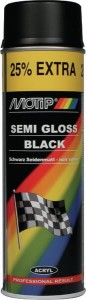 Lakier akrylowy Rally, czarny półmatowy 500 ml 04001PLMOT