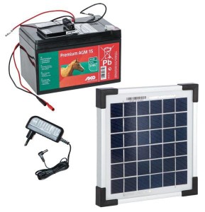 Elektryzator solarny 5W z mocowaniem, akumulator 15Ah AGM 377056