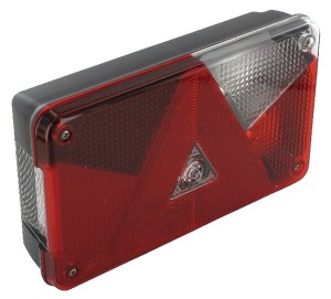 Lampa zespolona tylna, prawa prostokątna 12V czerwona/przezroczysta przykręcana z wtyczką 5-pin Multipoint V Aspöck 248710007