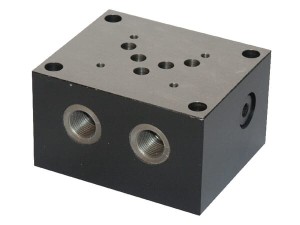 Podstawy stopy Cetop 05 typ ES5 B 12 LLY, ES 5-B-1/2-LLY, ogranicznik boczny, AB+PT ES5B12LLY