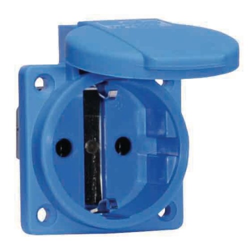 Gniazdo tablicowe niebieskie 16A 2P 230V Type F B071094 - Intertraktor