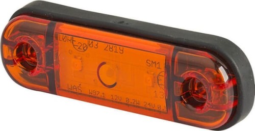 Lampa obrysowa LED, prostokątna, 12/24V pomarańczowa, przykręcana 3 LED Waś 1400300708 - Intertraktor