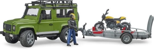 Land Rover Defender z przyczepą z motocyklem Ducati i figurką  U02589 - Intertraktor