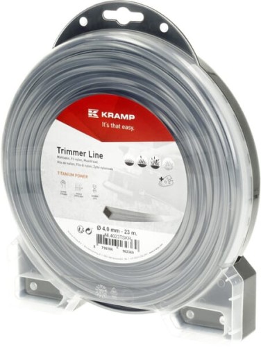 Żyłka tnąca Ø 4 mm 23 m kwadratowa Titanium Power szara Kramp NL4023TSKR - Intertraktor