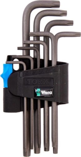 Zestaw kluczy wewnętrznych Torx Wera, 9 ele. SC967L9HF - Intertraktor