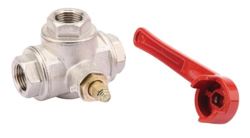 Zawór kulowy 3-drożny T gwint wew., 1/2" KS312T - Intertraktor