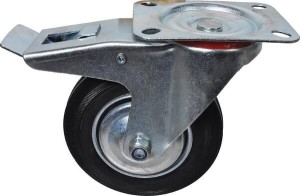 Koło skrętne gumowe Ø 160x40 mm z hamulcem podstawa montażowa: 134x105 mm nośność 140 kg gopart 600160GP