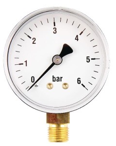 Manometr ø63 mm, 0-6 bar przyłącze dolne 1/4" MA636L04ST